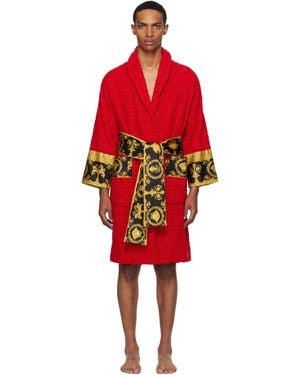 Versace レッド 'I Heart Baroque' バスローブ