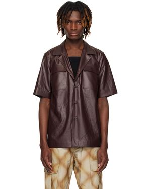 Dries Van Noten バーガンディ フラップポケット シャツ - ブラウン