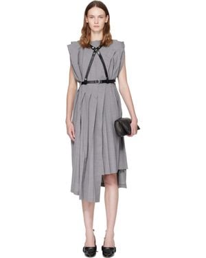 Junya Watanabe Pleated Harness Midi Dress - Grey