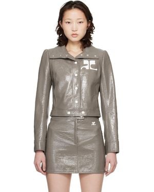 Courreges Reedition Vinyl Jacket - Brown