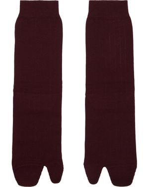 Maison Margiela Burgundy Tabi Socks - Purple