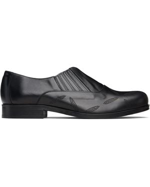 STEFAN COOKE Perforated Slip On Loafers - Black