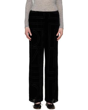 TOTEME Monogram Devoré Lounge Trousers - Black