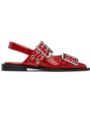 Ganni Chaussures Rouges À Boucles