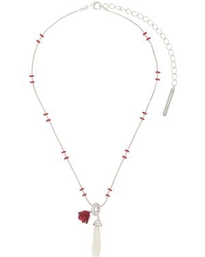 ShuShu/Tong Yvmin Edition Faux-Pearl Drop Sleeping Rose Snake Bone Necklace - Metallic