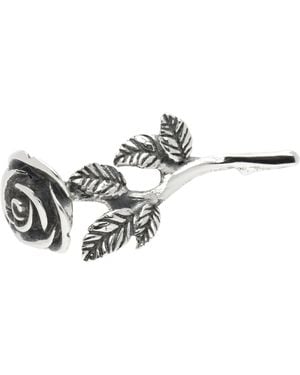 Emanuele Bicocchi シルバー Blooming Rose シングル スタッドピアス - ブラック
