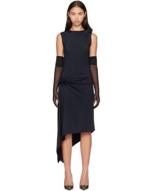 Coperni Relaxed Flower Midi Dress - Black