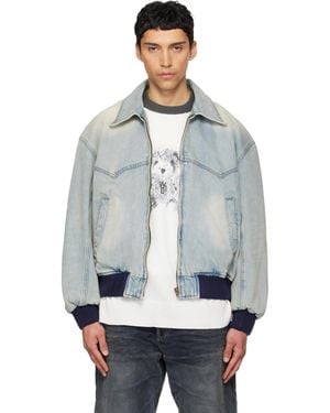 we11done Western Harrington Denim Jacket - Gray
