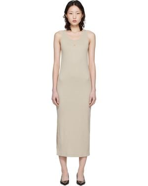 Maison Kitsuné Baby Fox Ribbed Tank Maxi Dress - Black