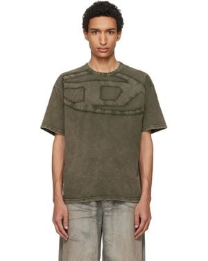 DIESEL Relaxed Cotton Oval D Applique T-Shirt - Green