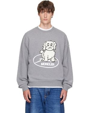 Moncler Genius Moncler X Fragment Dog Print Cotton Sweatshirt - Grey