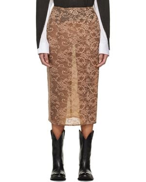 Acne Studios Lace Midi Skirt - Natural