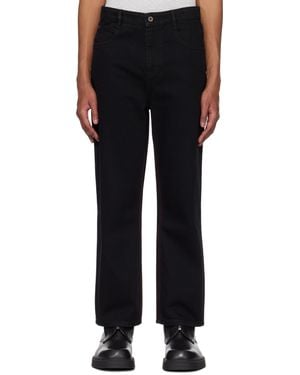 Fax Copy Express Stitch Straight Jeans - Black