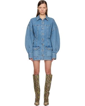 The Attico Washed Denim Minidress - Blue