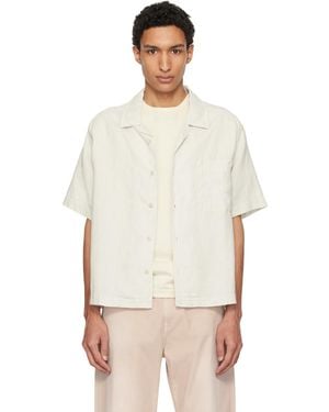 Merz B. Schwanen Off- Linen Bowling Shirt - Natural