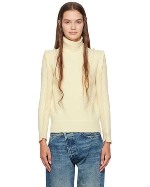 R13 Off-white Flat Sleeve Turtleneck - Blue