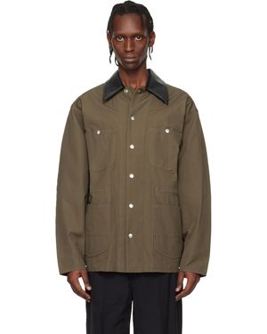 Toga Virilis Khaki Canvas Jacket - Brown