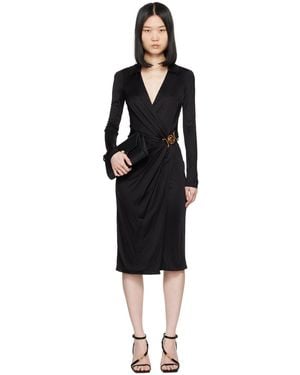 Versace Midi Wrap Dress - Black