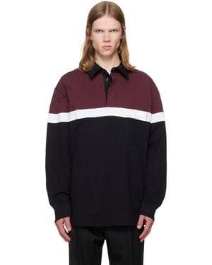 Simone Rocha Polo De Rugby Bourgogne Et Noir À Rayures Et À Boucle - Rouge