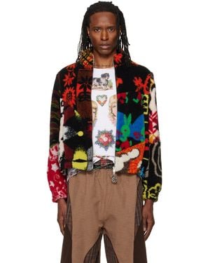 Chopova Lowena Patchwork Fitted Fleece Jacket - Red