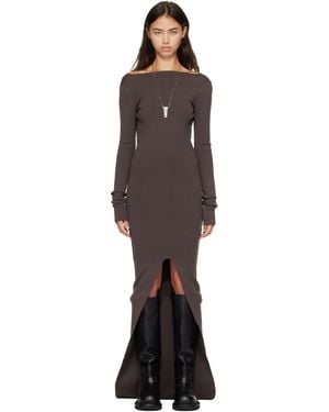 Rick Owens Tower Tight Maxi Dress - Brown