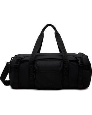 HUGO Logo Straps Holdall Duffle Bag - Black
