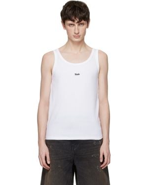 Rhude Logo Ribbed Tank Top - White