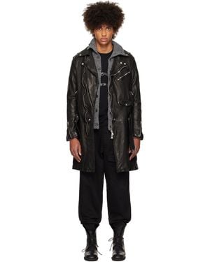 Yohji Yamamoto Backlash Furniture Riders Leather Jacket - Black