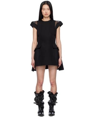 Sacai ブラック Double-Faced Silk Cotton ミニワンピース