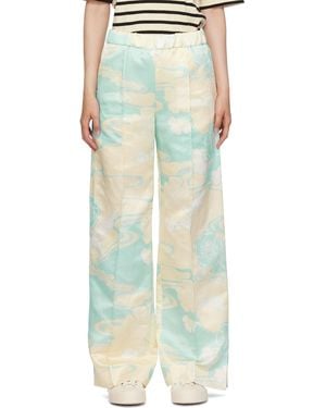 Jil Sander Off-white & Blue Graphic Trousers - Multicolour