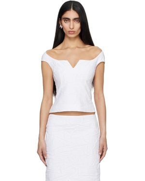 ShuShu/Tong Cut-Out U-Neck Crop Top - White