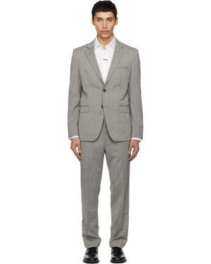 HUGO Extra-Slim-Fit Wool-Blend Poplin Suit - Black