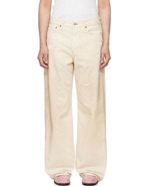 Acne Studios Off- 1981 U Trafalgar Leather Jeans - Natural