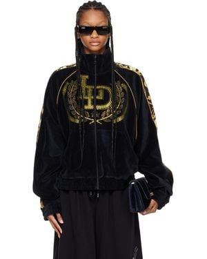 Lu'u Dan Supa Sleaze Velvet Track Jacket - Black