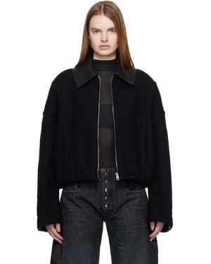 Jean Paul Gaultier Heavy Wool Bomber Jacket - Black
