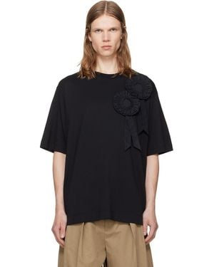Simone Rocha Ruffle Rosette Boxy T-Shirt - Black
