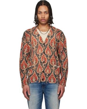 R13 Printed Boyfriend Cardigan - Red