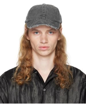 Han Kjobenhavn Distressed Diamond Twill Baseball Cap - Black