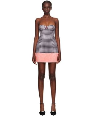 Area Purple Check Minidress - Black