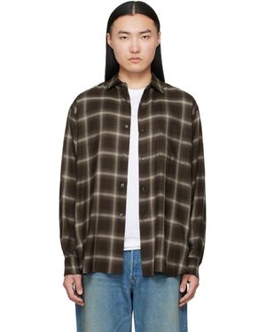 Ssstein Check Oversized Ls Shirt - Black