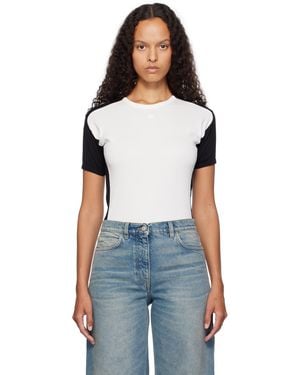 Courreges ホワイト& Contrast Frame Tシャツ - ブラック