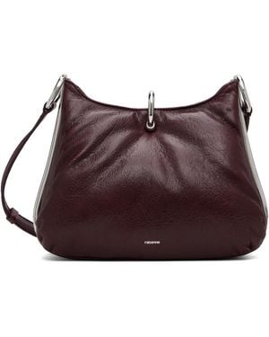 Rabanne Burgundy Small Ring Leather Bag - Purple