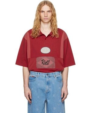 Martine Rose Oversized Panelled Polo - Red