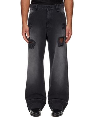 Simone Rocha Embellished Straight Leg Jeans - Black