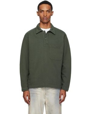 Norse Projects Fraser Relaxed Organic Loopback Ls Polo - Green