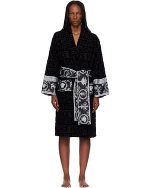 Versace 'I Heart Baroque' Bathrobe - Black