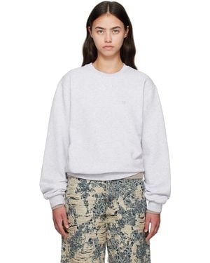 Acne Studios グレー フリース クルーネック スウェットシャツ - ホワイト