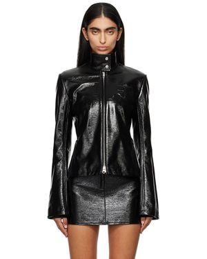 Courreges Embossed-Logo Jacket - Black