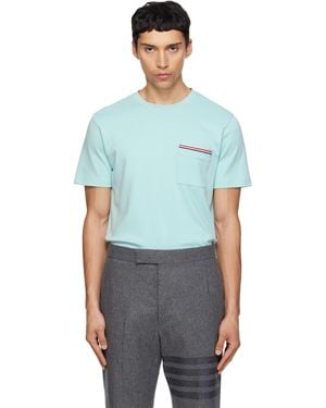 Thom Browne Milano Cotton Oversized Pocket T-Shirt - Blue