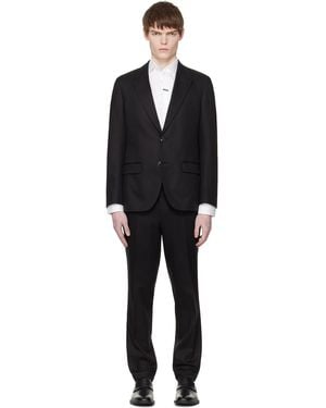 HUGO Three-Piece Slim-Fit Twill Suit - Black